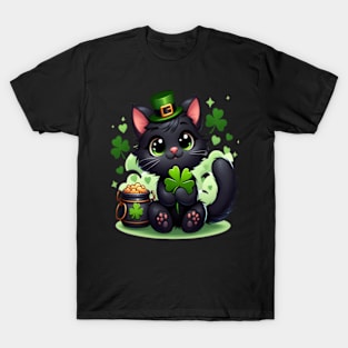 Funny cat shamrock T-Shirt